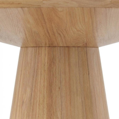 Natural Round Dining Table, Mid-Century Modern Style, Seats 4