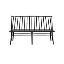 Farmhouse Style Windsor Dining Bench with Solid Wood Frame and Comfortable Seat