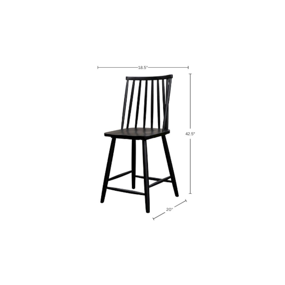 Farmhouse Brown Counter Stools Set of 2 with Back Support