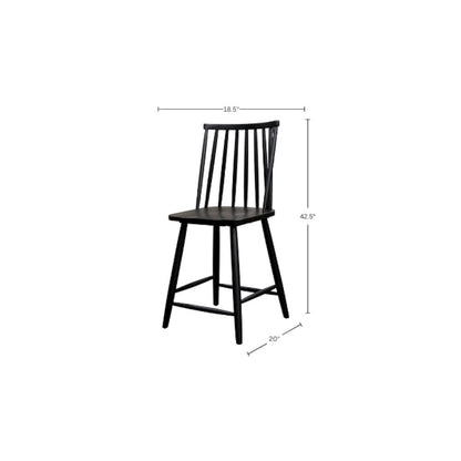 Farmhouse Brown Counter Stools Set of 2 with Back Support