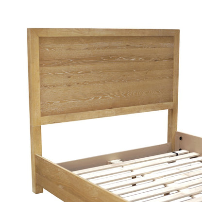 King Platform Bed with Modern Farmhouse Design and Sturdy Frame