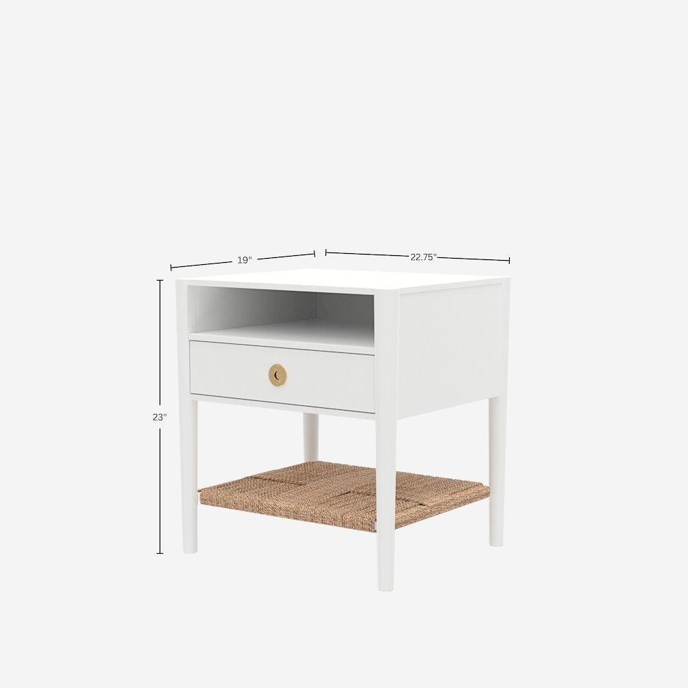 Modern Nightstand with Rubberwood Solids and Oak Veneer Drawer