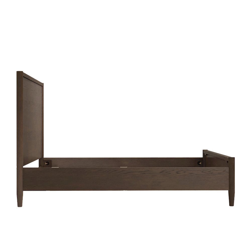 Walnut Panel Bed Modern Contemporary Design Single Piece Wooden Frame