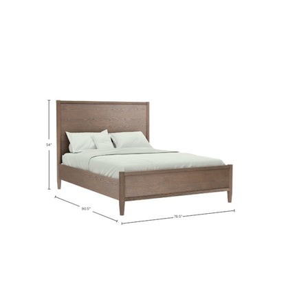 Walnut Panel Bed Modern Contemporary Design Single Piece Wooden Frame