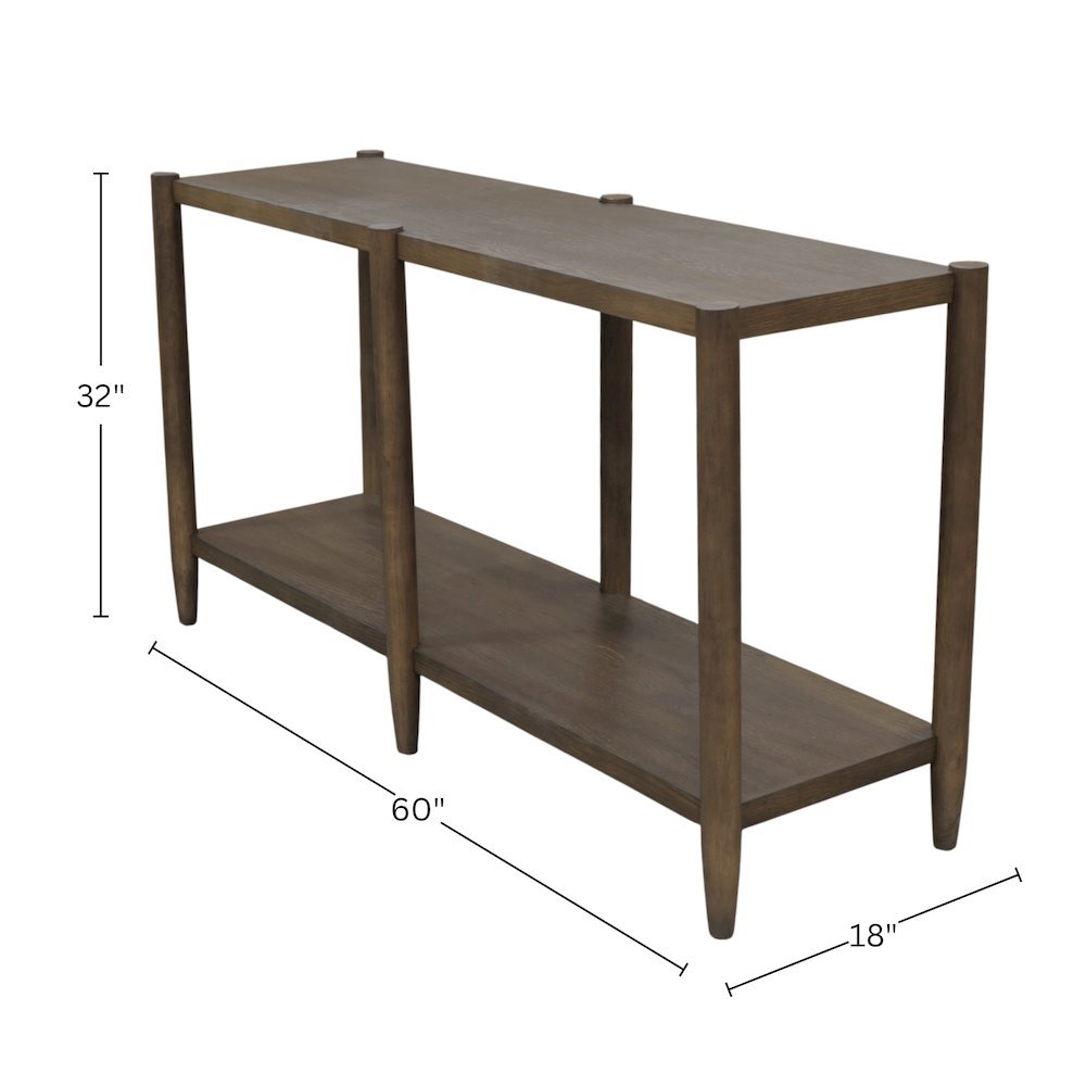 Walnut Console Table Modern Contemporary Design with Sturdy Construction