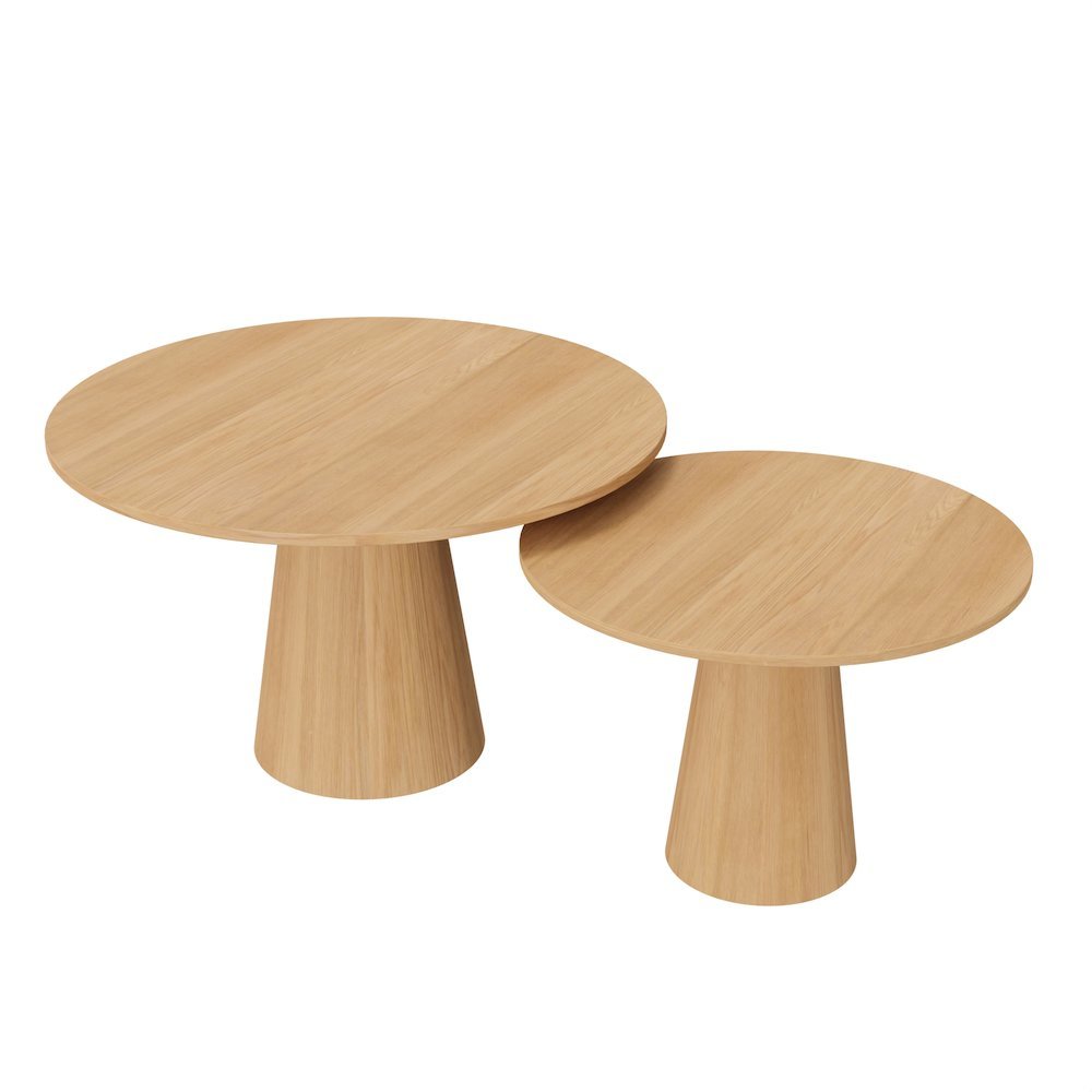 Neutral Coffee Table Modern Design Single Piece Wood Finish