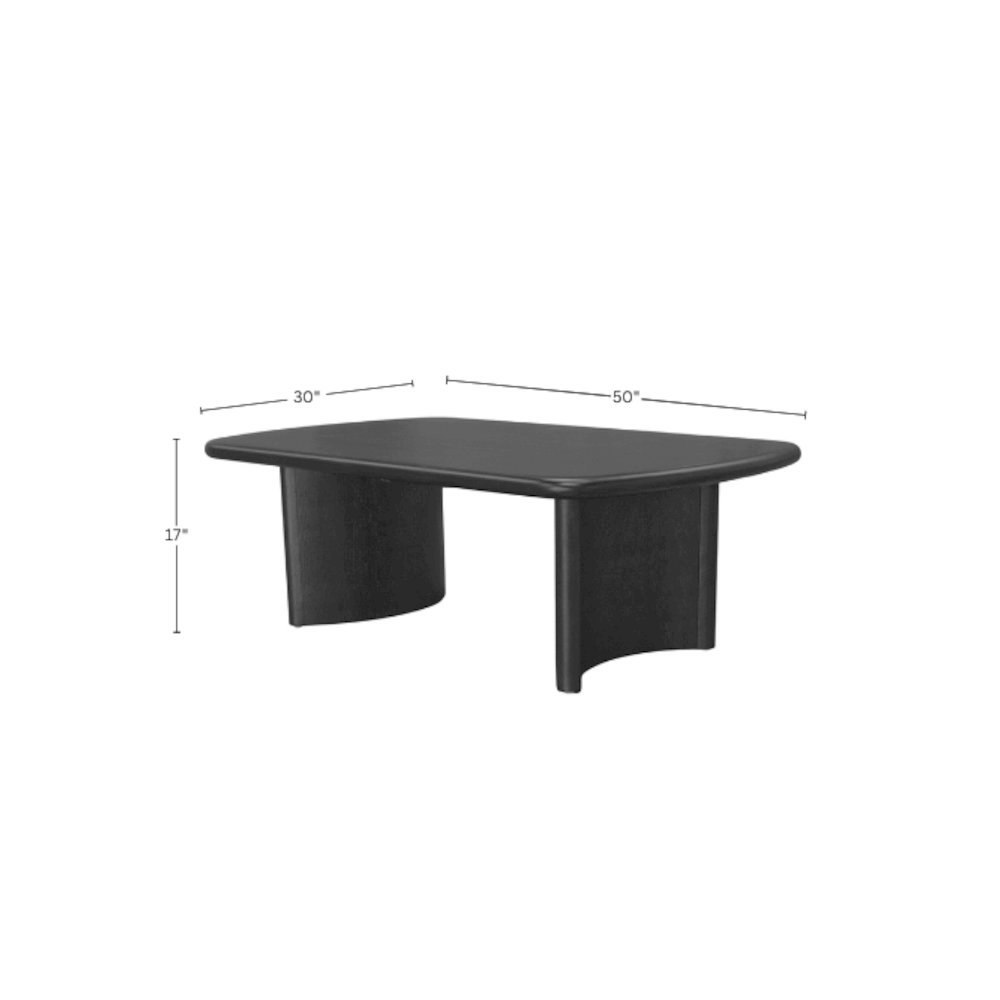 Black Modern Coffee Table with Sturdy Legs and Spacious Surface