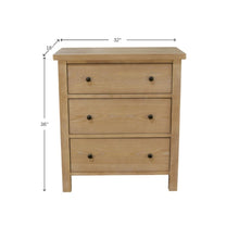 Three Drawer Small Chest with Modern Farmhouse Design and Sturdy Build