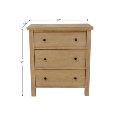 Three Drawer Small Chest with Modern Farmhouse Design and Sturdy Build