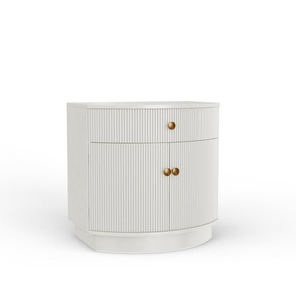 Nightstand with Rubberwood Solids and Oak Veneer Modern Contemporary Design