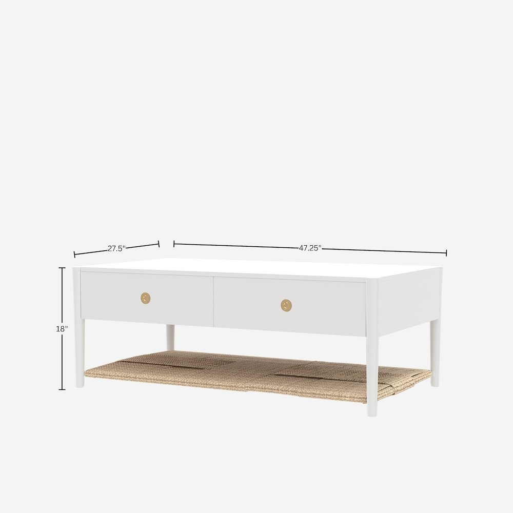 Coffee Table with Modern Design and Open Shelf Storage