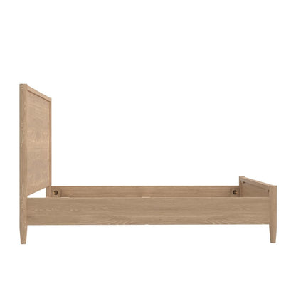 Light Wood Standard King Panel Bed Modern Contemporary Design