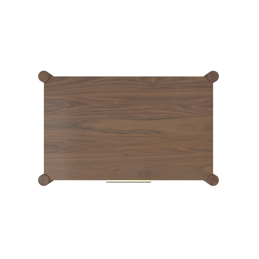 Walnut Nightstand with Drawer Rubberwood Solids Oak Veneer Modern Design