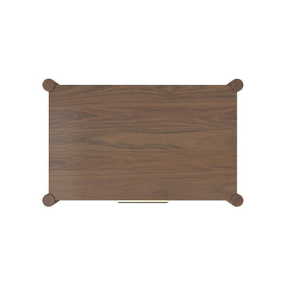 Walnut Nightstand with Drawer Rubberwood Solids Oak Veneer Modern Design