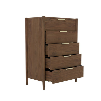 Walnut Accent Chest with Modern Contemporary Design and Spacious Drawer