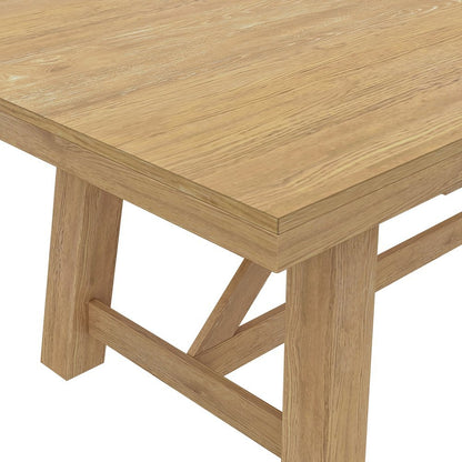 Light Wood Dining Table with Modern Farmhouse Design and Sturdy Build