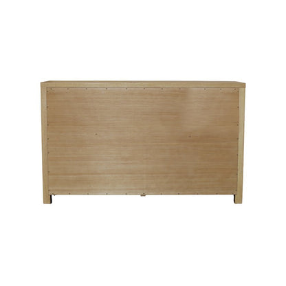 Glass and Wood Sideboard with Left and Right Cabinet Storage Farmhouse Design