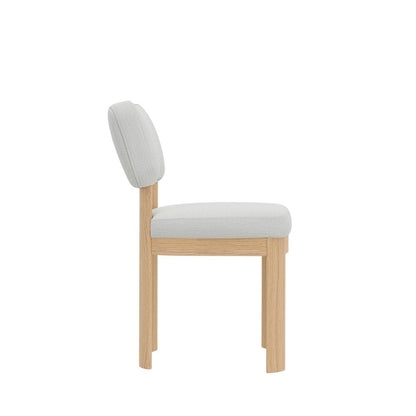 Light Oak Side Chairs Set of 2 with Upholstered Seats and Modern Design