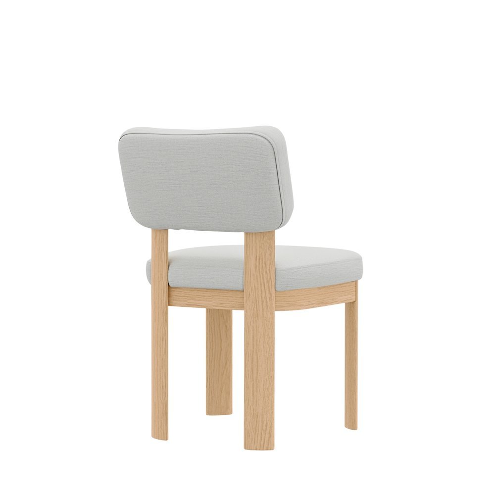 Light Oak Side Chairs Set of 2 with Upholstered Seats and Modern Design