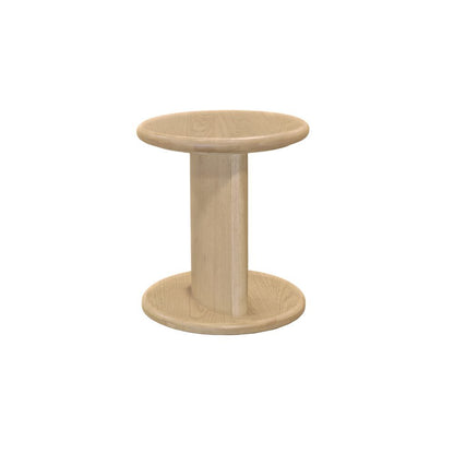 Light Oak End Table with Bottom Shelf Modern Design Single Piece