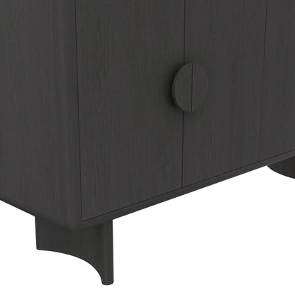Black Modern Sideboard with Spacious Storage and Sleek Minimalist Design