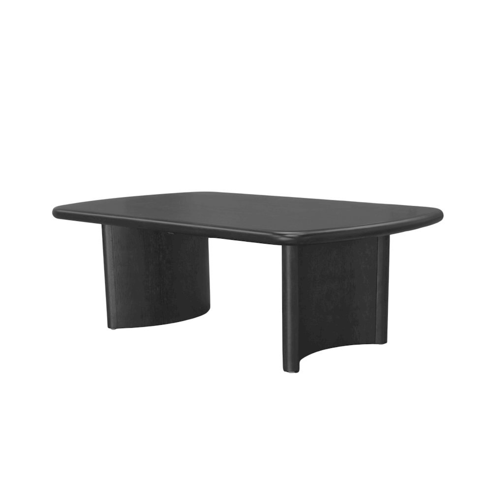 Black Modern Coffee Table with Sturdy Legs and Spacious Surface