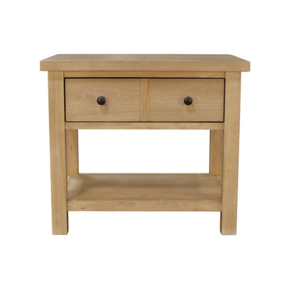 White One Drawer Nightstand with Rubberwood Solids and Oak Veneer