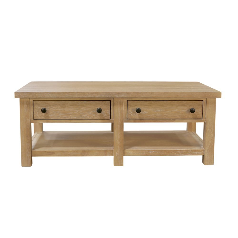 Modern Farmhouse Coffee Table with Sturdy Construction and Single Piece Design