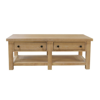 Modern Farmhouse Coffee Table with Sturdy Construction and Single Piece Design