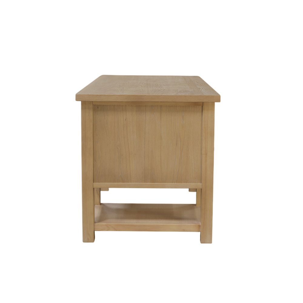 Light Wood Office Desk with Modern Farmhouse Style and Spacious Work Surface