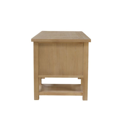 Light Wood Office Desk with Modern Farmhouse Style and Spacious Work Surface