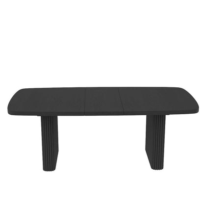 Rectangular Black Dining Table with Adjustable Height and Modern Design