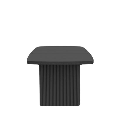 Rectangular Black Dining Table with Adjustable Height and Modern Design