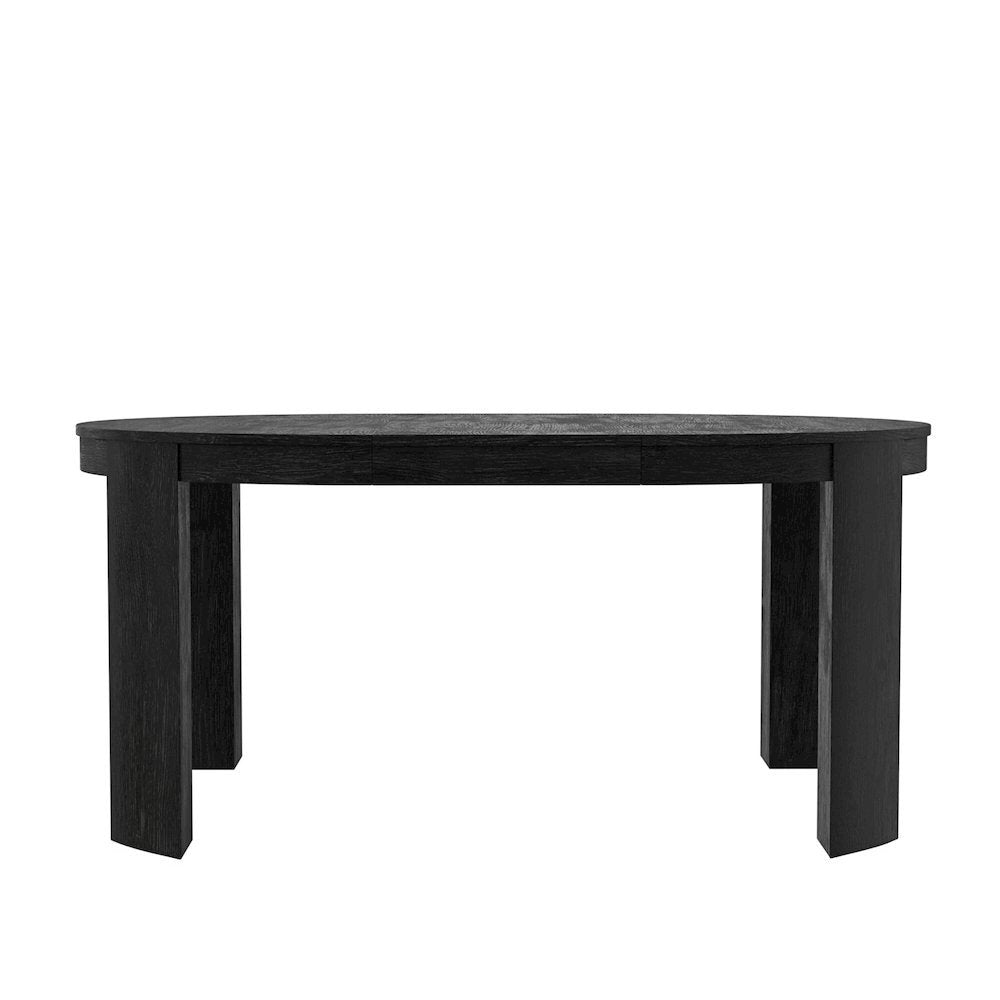 Round Dining Table Black with Adjustable Height and Transitional Design