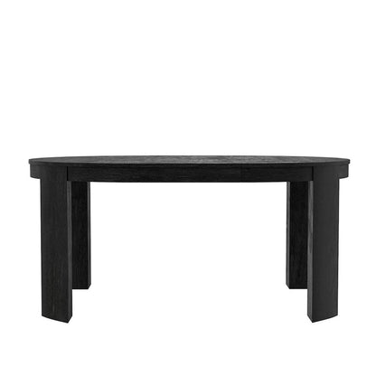 Round Dining Table Black with Adjustable Height and Transitional Design