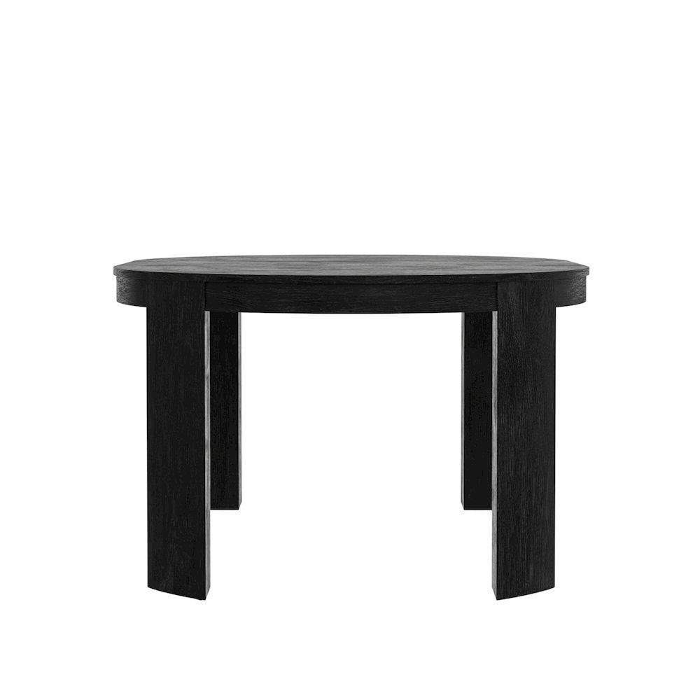 Round Dining Table Black with Adjustable Height and Transitional Design