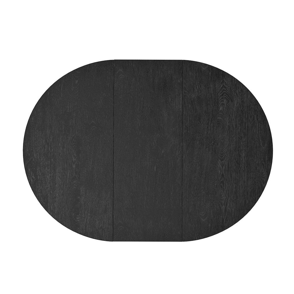 Round Dining Table Black with Adjustable Height and Transitional Design