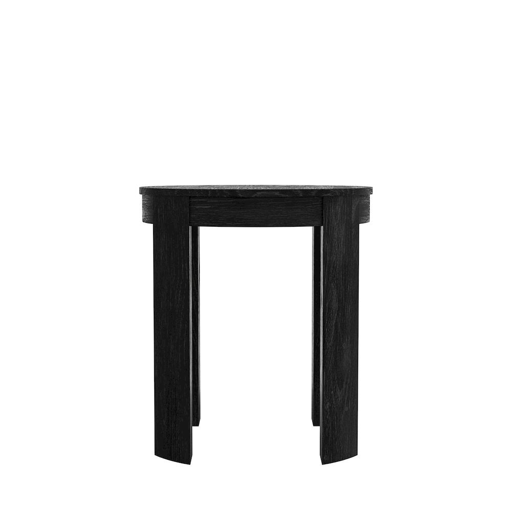 Black Round End Table with Transitional Design and Sturdy Construction