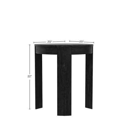 Black Round End Table with Transitional Design and Sturdy Construction