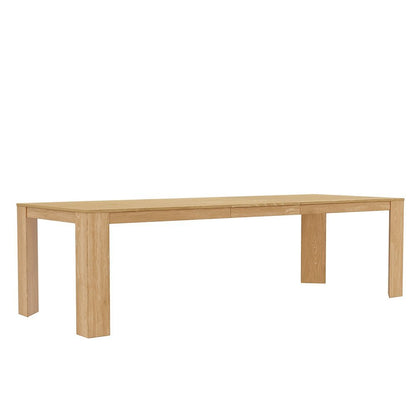 Light Wood Extension Dining Table with Adjustable Height and Transitional Design
