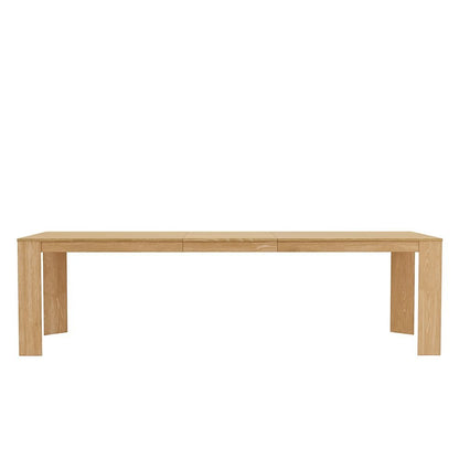 Light Wood Extension Dining Table with Adjustable Height and Transitional Design