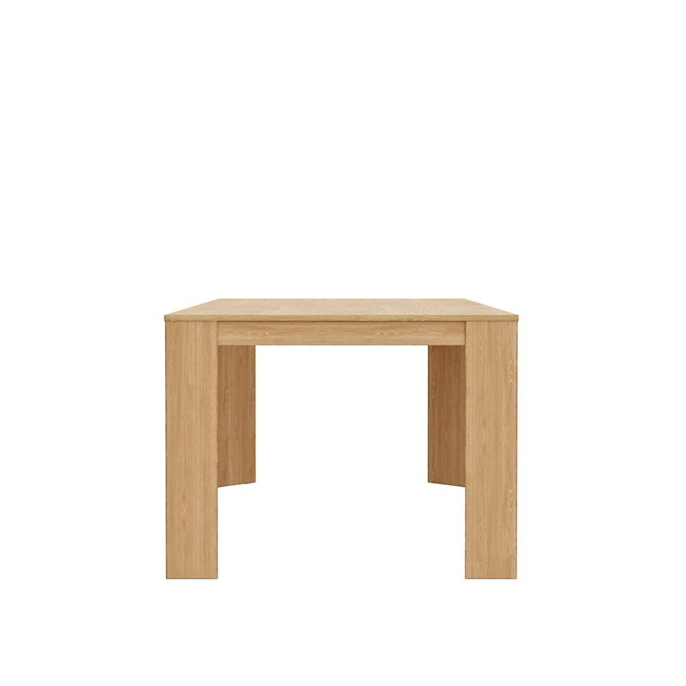 Light Wood Extension Dining Table with Adjustable Height and Transitional Design
