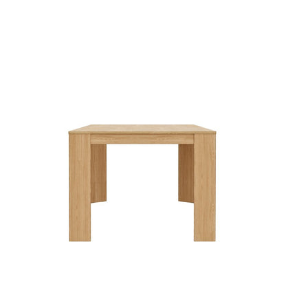 Light Wood Extension Dining Table with Adjustable Height and Transitional Design