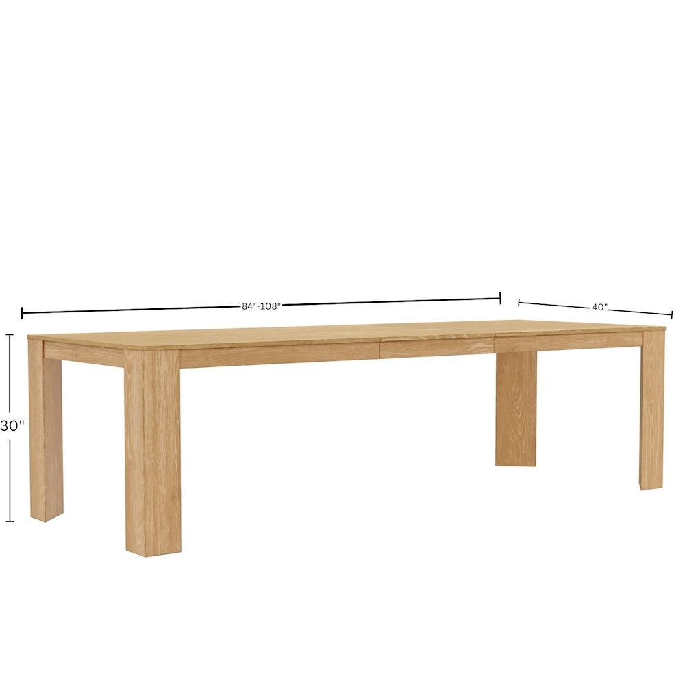 Light Wood Extension Dining Table with Adjustable Height and Transitional Design