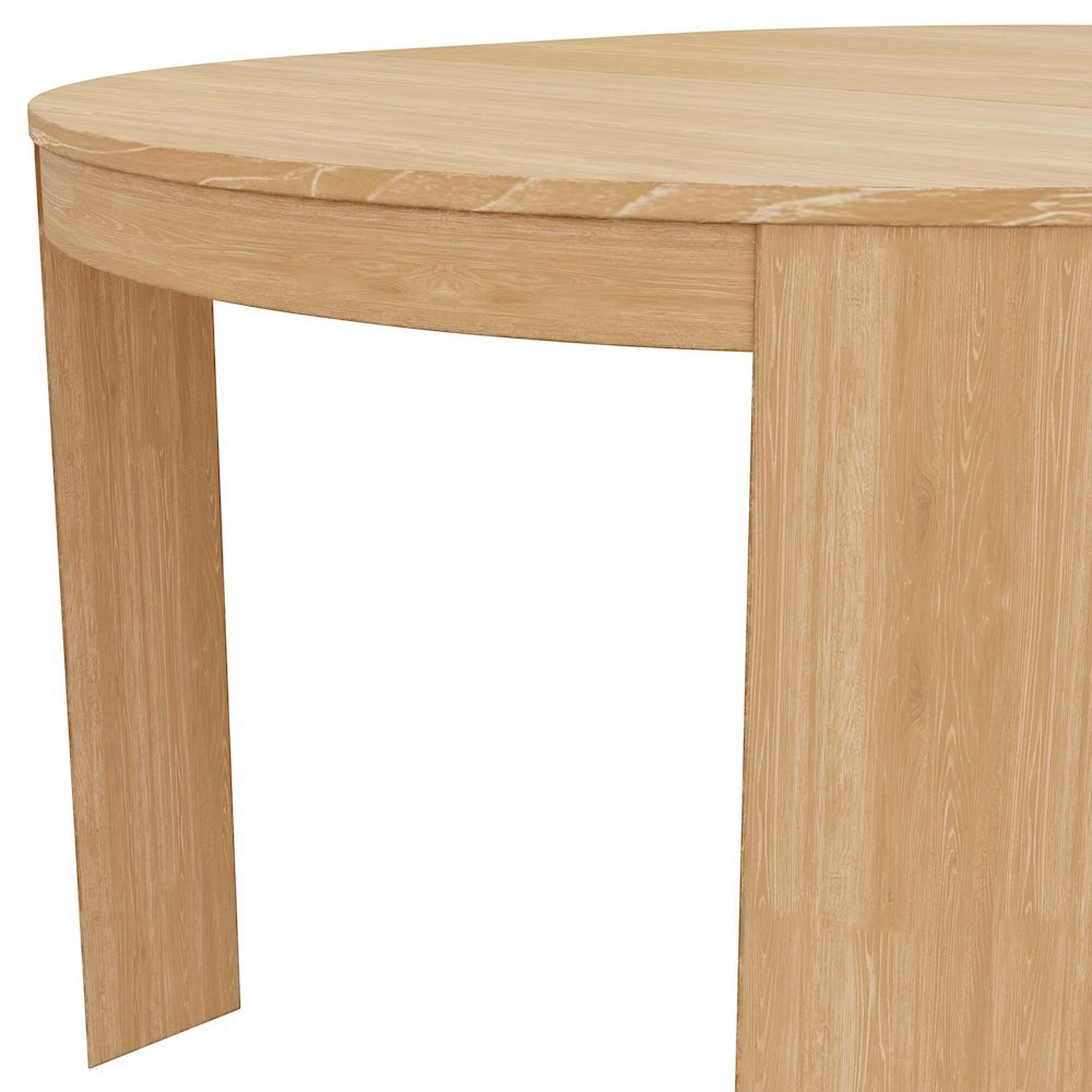 Round Light Wood Extension Dining Table with Adjustable Height and Sturdy Legs