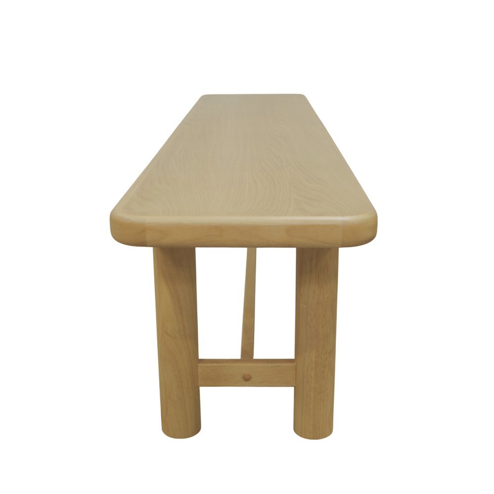 Light Oak Modern Dining Bench with Open Leg Space and Sleek Design
