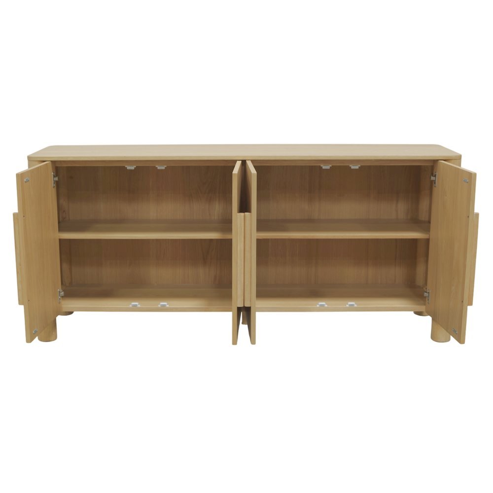 Light Oak Sideboard with Modern Design and Spacious Interior Shelf Storage