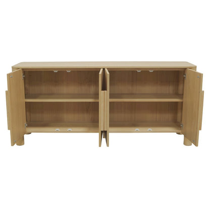 Light Oak Sideboard with Modern Design and Spacious Interior Shelf Storage