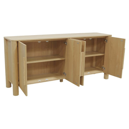 Light Oak Sideboard with Modern Design and Spacious Interior Shelf Storage