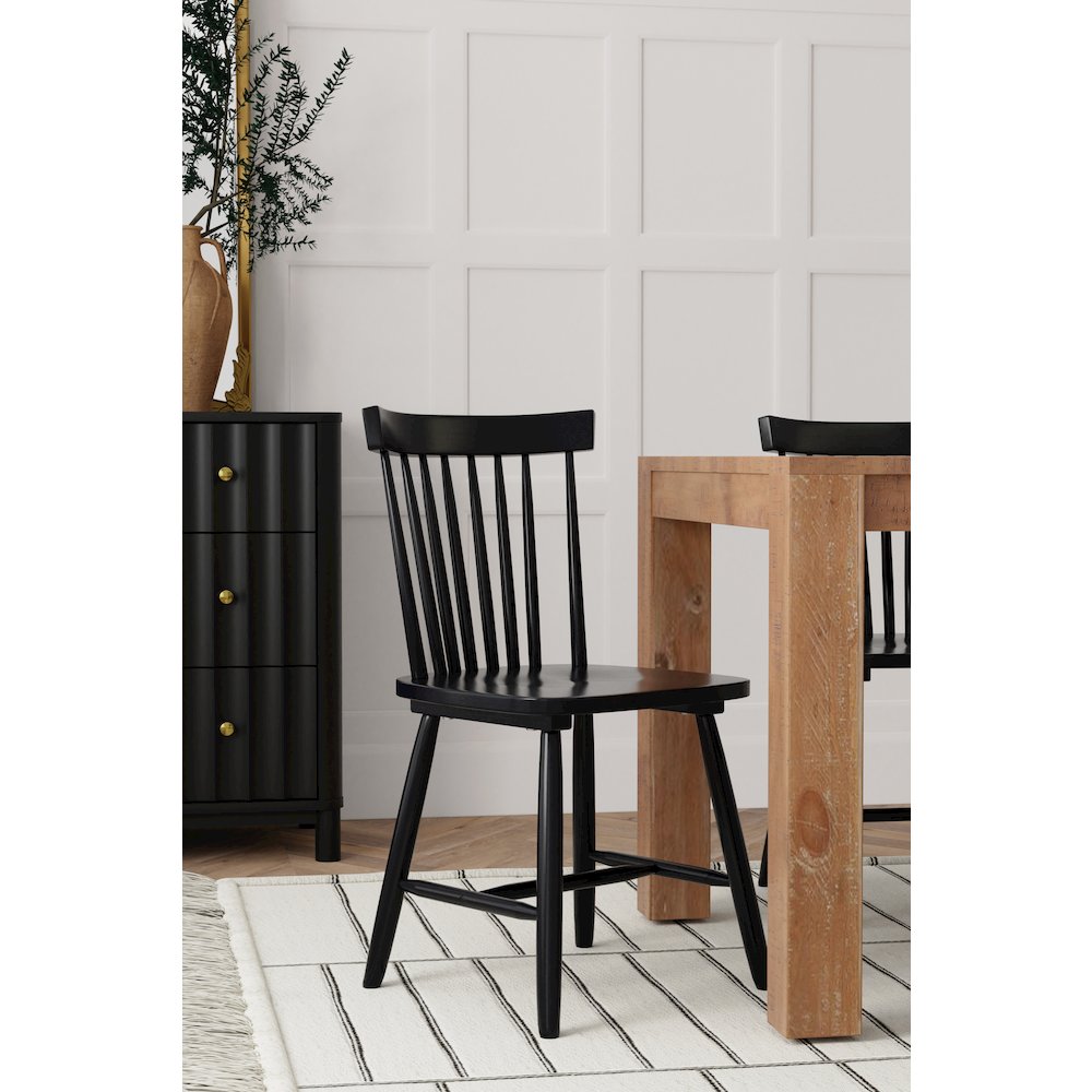 Lyra Set of 2 Side Chairs, Black